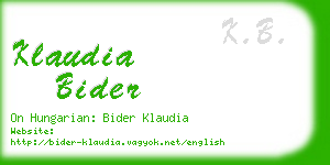 klaudia bider business card